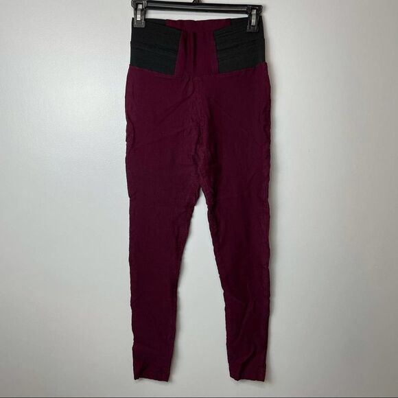 Burgundy Maroon Spandex Stretchy Skinny Tight Jeggings with pockets size M - Picture 13 of 13